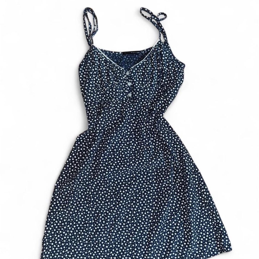 Brandy Melville Dark Blue Polka Dot Mini Dress